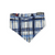 Texas Bluebonnet/Denim Tartan Plaid Reversible Slip-on Scrunchie Bandana (Small/Medium)