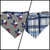 Texas Bluebonnet/Denim Tartan Plaid Reversible Slip-on Scrunchie Bandana (Small/Medium)