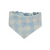 Texas Shaped Bluebonnet/Blue Watercolor Plaid Reversible Slip-on Scrunchie Bandana (Small)