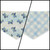 Texas Shaped Bluebonnet/Blue Watercolor Plaid Reversible Tie-on Bandana (Large)