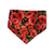 Red Poppy/Black Floral Geometric Reversible Slip-on Scrunchie Bandana (Medium)