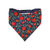 Red Poppies on Midnight Blue/Blue Pinstripe Reversible Slip-on Scrunchie Bandana (Large/X-Large)