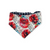 Watercolor Poppy/Navy Windowpane Plaid Reversible Slip-on Scrunchie Bandana (Medium/Large)