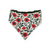 Red Poppy Block Print/Dark Olive Plaid Reversible Slip-on Scrunchie Bandana (Large/X-Large)