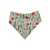 Sage Poppies/Green & Cream Stripes Reversible Slip-on Scrunchie Bandana (Medium/Large)