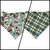 Dog Camping Adventures/Green Plaid Reversible Slip-on Scrunchie Bandana (X-Large)