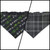 Dark Lavender Wildflowers/Black Plaid Reversible Slip-on Scrunchie Bandana (Medium)