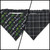 Dark Lavender Wildflowers/Black Plaid Reversible Slip-on Scrunchie Bandana (Medium/Large)