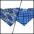 Watercolor Bluebonnet/Navy Weave Diagonal Plaid Reversible Slip-on Scrunchie Bandana (X-Small/Small)