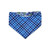 Watercolor Bluebonnet/Navy Weave Diagonal Plaid Reversible Slip-on Scrunchie Bandana (Medium)