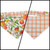 Peach Tree on White/Peach Windowpane Plaid Reversible Slip-on Scrunchie Bandana (Medium)