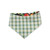 Peach Tree on Black/Green & Blue Spring Plaid Reversible Slip-on Scrunchie Bandana (X-Small/Small)