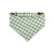 Peach Tree on Black/Green & Blue Spring Plaid Reversible Slip-on Scrunchie Bandana (Small/Medium)