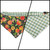 Peach Tree on Black/Green & Blue Spring Plaid Reversible Slip-on Scrunchie Bandana (Medium)