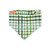 Peaches and Leaves Gingham Plaid/Multi Green Plaid Slip-on Scrunchie Bandana (Medium/Large)