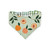 Peaches and Leaves Gingham Plaid/Multi Green Plaid Reversible Slip-on Scrunchie Bandana (Medium)