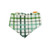Peaches and Leaves Gingham Plaid/Multi Green Plaid Reversible Slip-on Scrunchie Bandana (X-Small/Small)