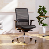 Ergonomischer Bürostuhl Active in der Farbe Schwarz-Aluminium mit Sitzkipp-Funktion in einem modernen Homeoffice