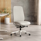 ofinto Bürostuhl Cloud in Weiss ohne Armlehnen und ohne Kopfstütze, ergonomischer Bürostuhl