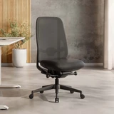 ofinto Bürostuhl Cloud in Schwarz ohne Armlehnen und ohne Kopfstütze, ergonomischer Bürostuhl