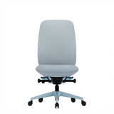 ofinto Bürostuhl Cloud in Blau ohne Armlehnen und ohne Kopfstütze, ergonomischer Bürostuhl in Frontalansicht