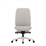 ofinto Bürostuhl Cloud in Weiss ohne Armlehnen und ohne Kopfstütze, ergonomischer Bürostuhl in Frontalansicht