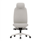 ofinto Bürostuhl Cloud in Weiss ohne Armlehnen und mit Kopfstütze, ergonomischer Bürostuhl in Frontalansicht