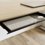 ofinto Tisch-Schublade in Schwarz geöffnet, mit Tastatur und Maus zur praktischen Aufbewahrung am Schreibtisch