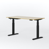 ofinto elektrisch höhenverstellbarer Schreibtisch Elevate mit schwarzem Gestell, Holzplatte und Tisch-Schublade in Schwarz