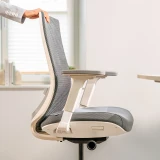 ofinto Ergo ergonomischer Bürostuhl weiss - verstellbare Rückenlehne für optimale Lordosenstütze