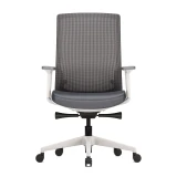 ofinto Ergo Bürostuhl weiss mit Armlehnen - minimalistisches Design mit integrierter Lordosenstütze