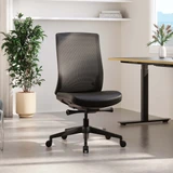 ofinto Ergo ergonomischer Bürostuhl schwarz ohne Armlehnen - modernes Design mit Auto-Synchronmechanik