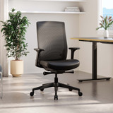 ofinto Ergo ergonomischer Bürostuhl schwarz mit 4D-Armlehnen - Premium-Komfort und Lordosenstütze