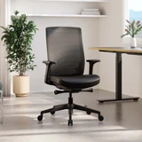 ofinto Ergo ergonomischer Bürostuhl schwarz mit 4D-Armlehnen - Premium-Komfort und Lordosenstütze