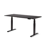 ofinto Elevate elektrisch höhenverstellbarer Schreibtisch - schwarze Tischbeine mit Schwarz-Holzplatte, Kabelmanagement-System Memory-Display und zwei leisen Motoren