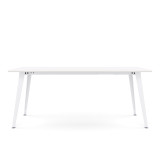 ofinto Bürotisch Classic mit Tischplatte Weiss und weissen Beinen, moderner Schreibtisch für Büro und Home Office