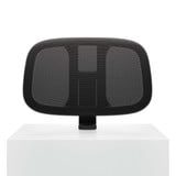Ergonomische Kopfstütze für Cloud in Schwarz, Frontalansicht auf weissem Sockel