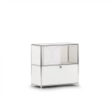 Cubox Sideboard mit Soft Panel Gletschergrau, minimalistisches Studiofoto schraeg