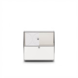 Cubox Sideboard mit Soft Panel Gletschergrau und Metallknopf, Frontalansicht mit feiner Textur