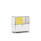 Cubox Sideboard mit Soft Panel Sonnengelb mit Metallknopf, Detailansicht der Tuer von vorne