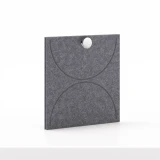 Cubox Soft Panel Granitgrau mit Metallknopf, unifarben mit weicher Filzoberflaeche