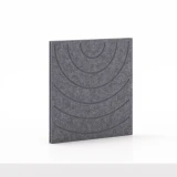 Cubox Soft Panel Granitgrau, freistehend mit dezentem Kreismuster und weicher Haptik