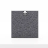 Cubox Soft Panel Granitgrau mit Metallknopf, sanftes Bogenmuster