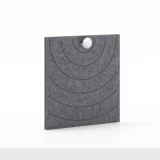 Cubox Soft Panel Granitgrau mit Metallknopf, Musterseite mit feinem Relief