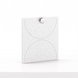 Cubox Soft Panel Gletschergrau mit Metallknopf, unifarben mit weicher Haptik
