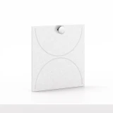 Cubox Soft Panel Gletschergrau mit Metallknopf, unifarben mit weicher Haptik