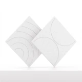 Cubox Soft Panel Gletschergrau, zwei Panels sich kreuzend, helles Studiolicht