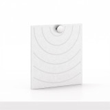 Cubox Soft Panel Gletschergrau mit Metallknopf, Musterseite mit feinem Relief
