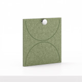 Cubox Soft Panel Moosgruen mit Metallknopf, unifarben mit natuerlicher Filzoptik