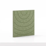 Cubox Soft Panel Moosgruen, freistehend mit dezentem Kreismuster und natuerlicher Textur